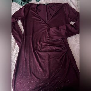 Maroon long sleeve dress